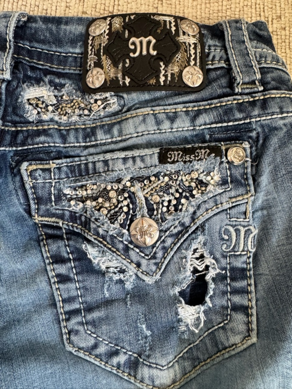 MISS ME Signature Slim Boot Cut Medium Wash size 29W x 30L - Picture 4 of 13
